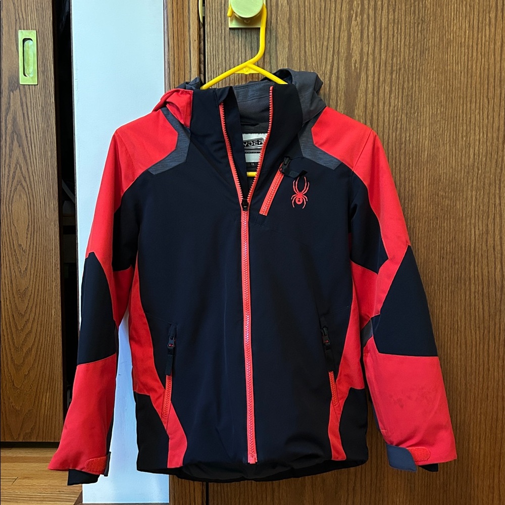 Spyder Red and Black Hooded Jacket